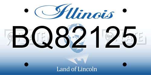 BQ82125 Illinois License Plate