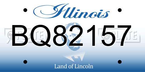 BQ82157 Illinois License Plate