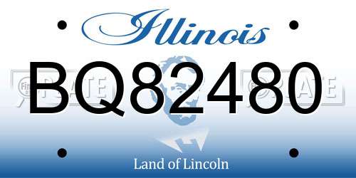 BQ82480 Illinois License Plate