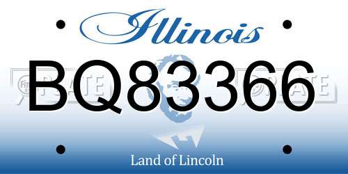 BQ83366 Illinois License Plate