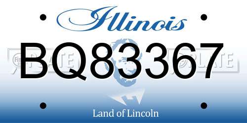 BQ83367 Illinois License Plate