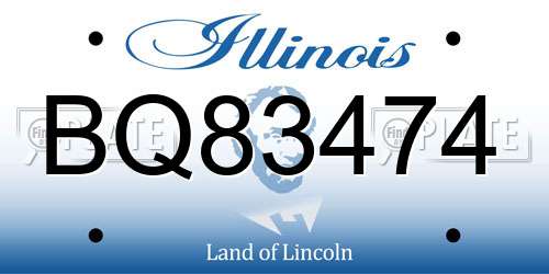 BQ83474 Illinois License Plate