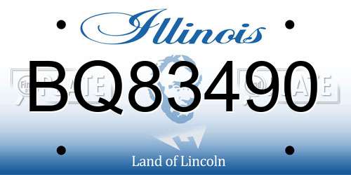 BQ83490 Illinois License Plate