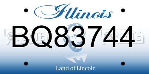 BQ83744 Illinois License Plate