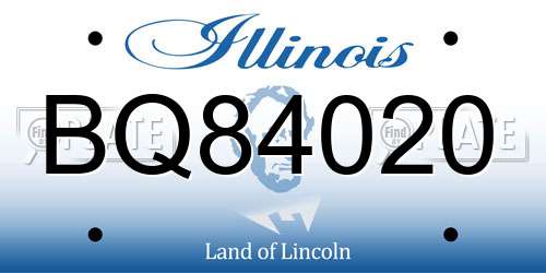 BQ84020 Illinois License Plate