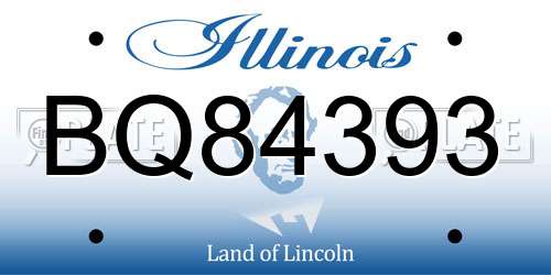 BQ84393 Illinois License Plate