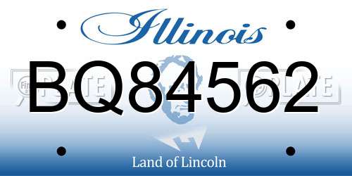 BQ84562 Illinois License Plate