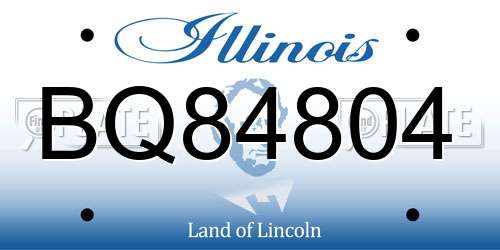 BQ84804 Illinois License Plate