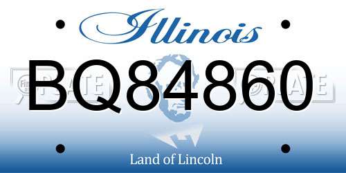 BQ84860 Illinois License Plate