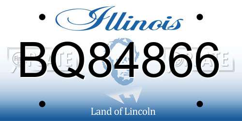BQ84866 Illinois License Plate