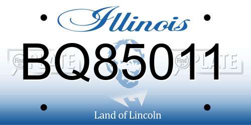 BQ85011 Illinois License Plate