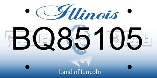 BQ85105 Illinois License Plate