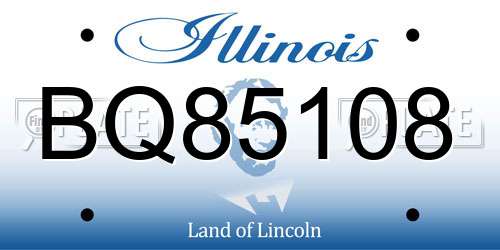 BQ85108 Illinois License Plate