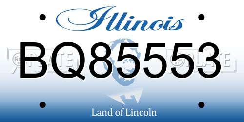 BQ85553 Illinois License Plate