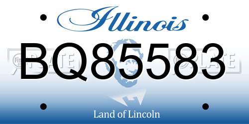 BQ85583 Illinois License Plate
