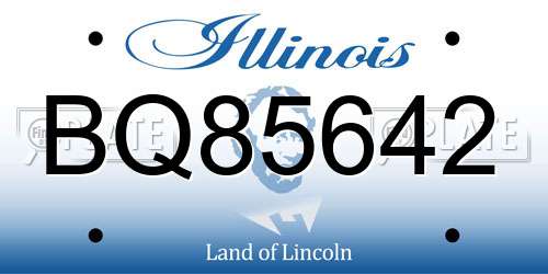 BQ85642 Illinois License Plate