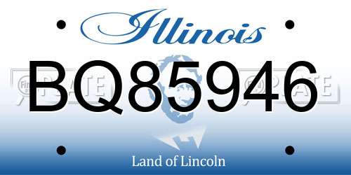 BQ85946 Illinois License Plate