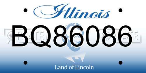 BQ86086 Illinois License Plate