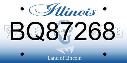 BQ87268 Illinois License Plate