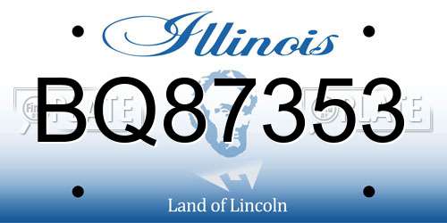 BQ87353 Illinois License Plate