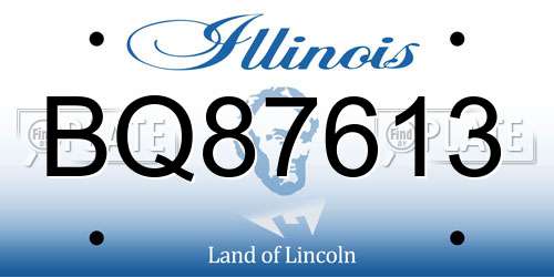 BQ87613 Illinois License Plate