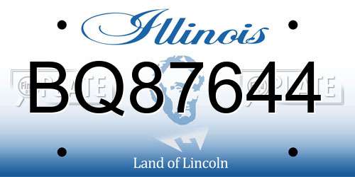 BQ87644 Illinois License Plate