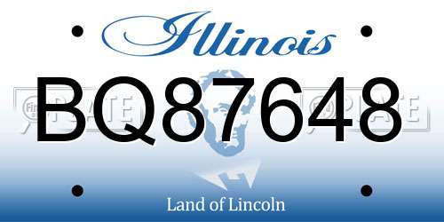 BQ87648 Illinois License Plate