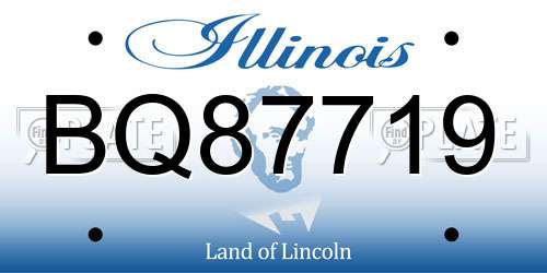 BQ87719 Illinois License Plate