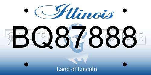 BQ87888 Illinois License Plate