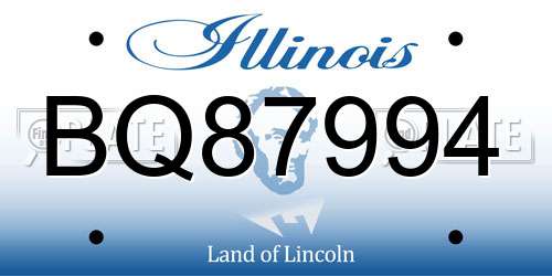 BQ87994 Illinois License Plate