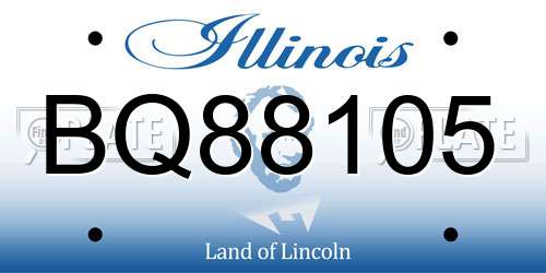 BQ88105 Illinois License Plate