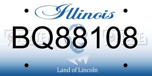 BQ88108 Illinois License Plate