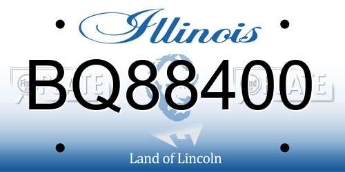 BQ88400 Illinois License Plate