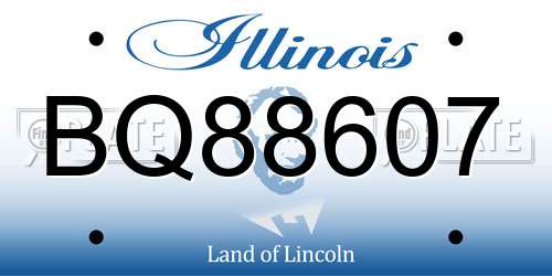 BQ88607 Illinois License Plate