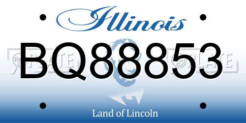BQ88853 Illinois License Plate