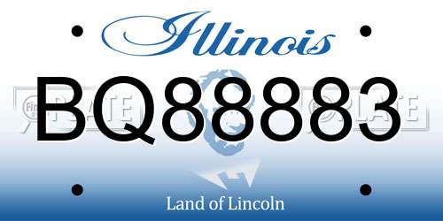 BQ88883 Illinois License Plate