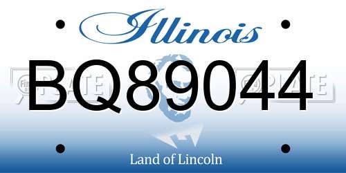 BQ89044 Illinois License Plate