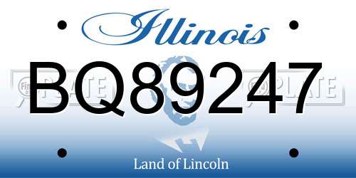 BQ89247 Illinois License Plate