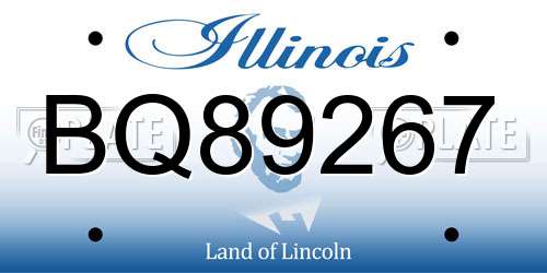 BQ89267 Illinois License Plate