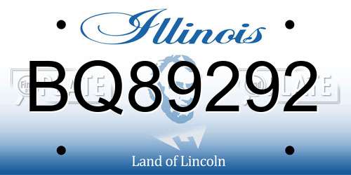 BQ89292 Illinois License Plate