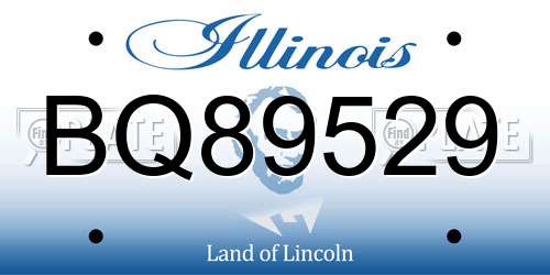 BQ89529 Illinois License Plate