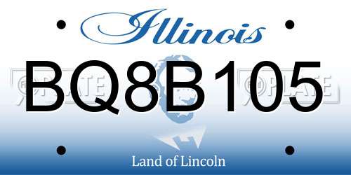 BQ8B105 Illinois License Plate