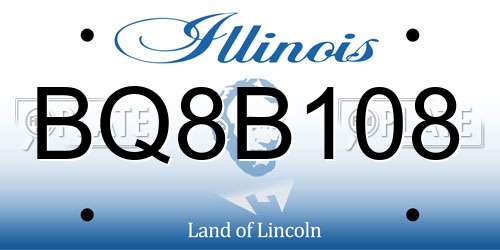 BQ8B108 Illinois License Plate