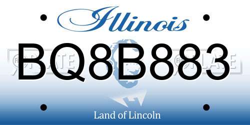 BQ8B883 Illinois License Plate