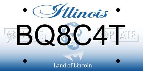 BQ8C4T Illinois License Plate