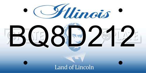 BQ8D212 Illinois License Plate