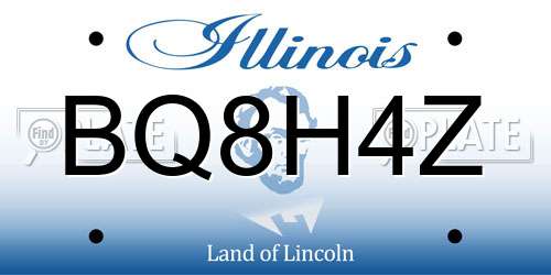 BQ8H4Z Illinois License Plate