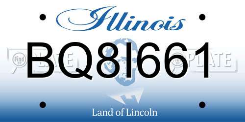 BQ8I661 Illinois License Plate