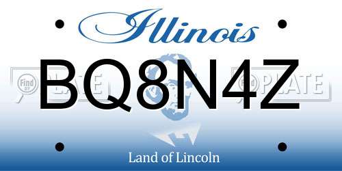 BQ8N4Z Illinois License Plate