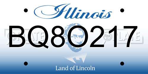 BQ8O217 Illinois License Plate